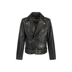 Golden Goose Deluxe Brand Golden biker jacket met vintage effect design