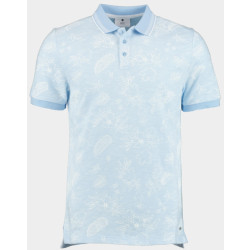 Bos Bright Blue Polo korte mouw ken polo oxford aop 24108ke09bo/210 light blue