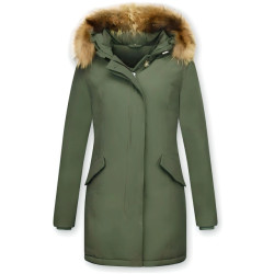 TheBrand Lange parka jas met bontkraag