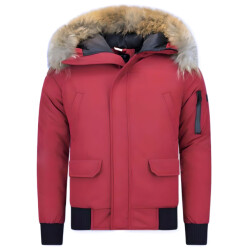 Enos Korte winterjas met bontkraag