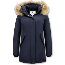 Matogla Winterjas met echte bontkraag slim fit