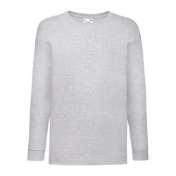 Fruit of the Loom Kinder/kids valueweight heather t-shirt met lange mouwen