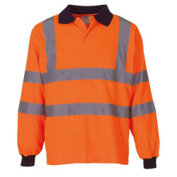 Yoko Heren hi-vis poloshirt met lange mouwen