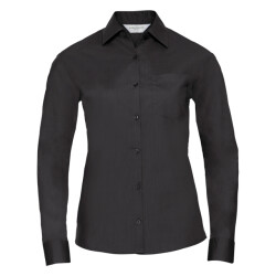 Russell Athletic Dames klassiek polycotton easy-care shirt met lange mouwen