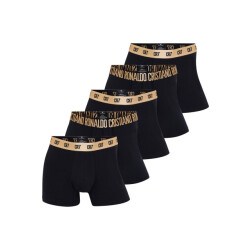 CR7 Heren boxershorts zwart katoen/microfiber zwart/goud 5-pack