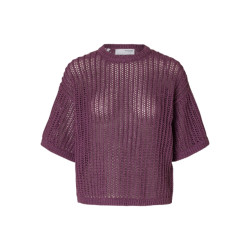 Selected Femme slfellen 2/4 knit o-neck 16097275 plum perfect