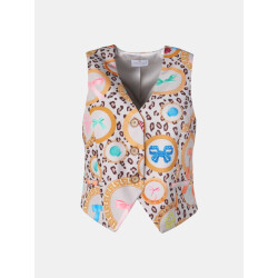Mucho Gusto ® gilet lesbos luipaard rond barok print