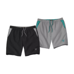 Atlas For Men Heren microvezel contrast shorts (set van 2)