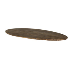HSM Collection -ovaal tafelblad -180x100x4-bruin-teak