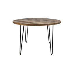 HSM Collection -ronde eettafel valencia-120x120x77--mango/metaal