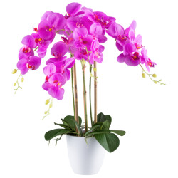 Kopu ® kunstbloem orchidee 62 cm met witte pot phalenopsis