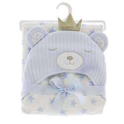 Unique Living bath robe baby bear 100x75cm blue