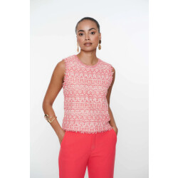 Geisha 54011-10 220 pull sleeveless coral/offwhite