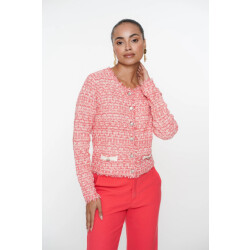 Geisha 54010-10 220 jacket knit coral/offwhite