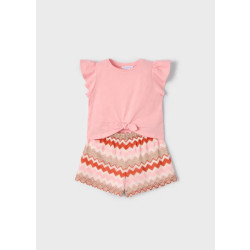 Mayoral Zomer top + short gebreid meisjes zalm