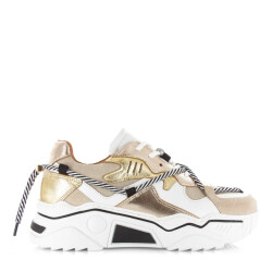 DWRS Label Dwrs jupiter denim sand champagne lage sneakers dames