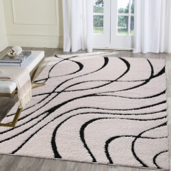 Muratap Luxus shaggy plus hoogpolig vloerkleed skandi design /zwart -