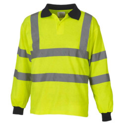 Yoko Heren hi-vis poloshirt met lange mouwen