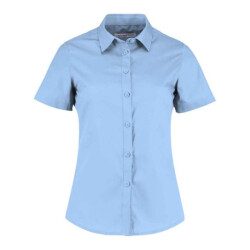 Kustom Kit Dames poplin getailleerd overhemd met korte mouwen