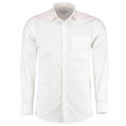 Kustom Kit Heren poplin getailleerd overhemd met lange mouwen