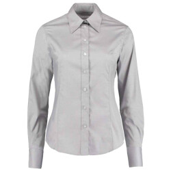 Kustom Kit Dames zakelijk oxford getailleerde overhemd met lange mouwen