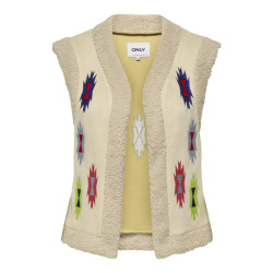 Only Onlfrida aztec emb. waistcoat cs ot zand dessin