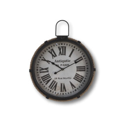 HSM Collection -wandklok met touw-ø47x7--metaal/touw