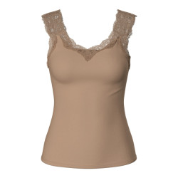 Pieces Dames top pcbarbera lace taupe