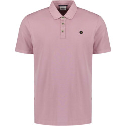 No Excess Polo pique garment dyed mauve
