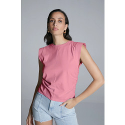 Homage to Denim H-cs25m106 sleeveless top with gathering