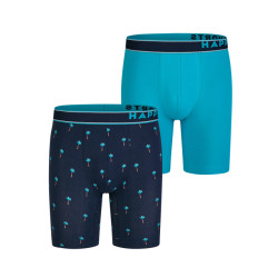 Happy Shorts Heren boxershorts met lange pijpen boxer briefs palm print 2-pack