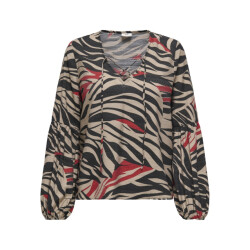 Jacqueline de Yong philippa l/s top wvn 15338391 bossa nova graphic zebra
