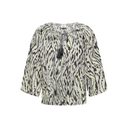 Jacqueline de Yong sapna 3/4 tassel top wvn 15341781 sandshell