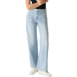 C.O.J. Denim High waist wide leg aqua blue