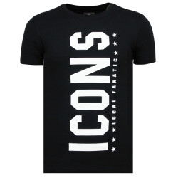 Local Fanatic Icons vertical bedrukte t-shirt