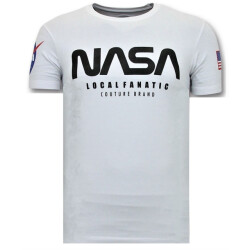 Local Fanatic T-shirt met opdruk nasa american flag shirt