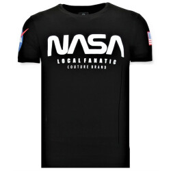 Local Fanatic Bedrukte t-shirt nasa american flag shirt