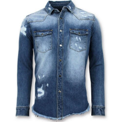 Enos Lange spijkeroverhemd denim