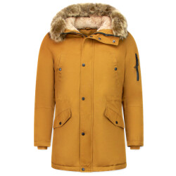 Enos Lange winterjas met faux bontkraag