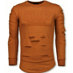 Justing 3d stamp paris trui damaged sweater