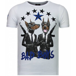Local Fanatic Bad boys pinscher rhinestone t-shirt