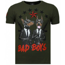 Local Fanatic Bad boys pinscher rhinestone t-shirt