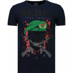Local Fanatic Skull rebel rhinestone t-shirt