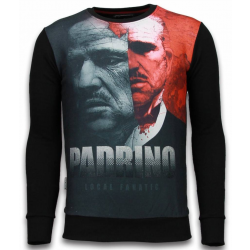 Local Fanatic El padrino two faced digital rhinestone sweater