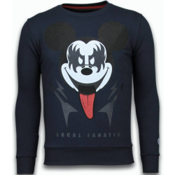 Local Fanatic Kiss my mickey rhinestone sweater