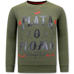 Local Fanatic Trui met print plata o plomo
