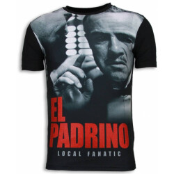 Local Fanatic El padrino face digital rhinestone t-shirt