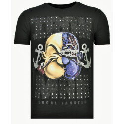 Local Fanatic Iron man popeye rhinestone t-shirt