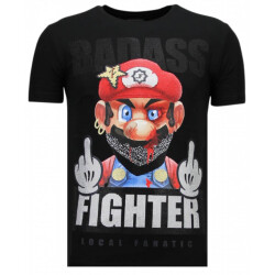 Local Fanatic Fight club mario rhinestone t-shirt