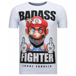 Local Fanatic Fight club mario rhinestone t-shirt